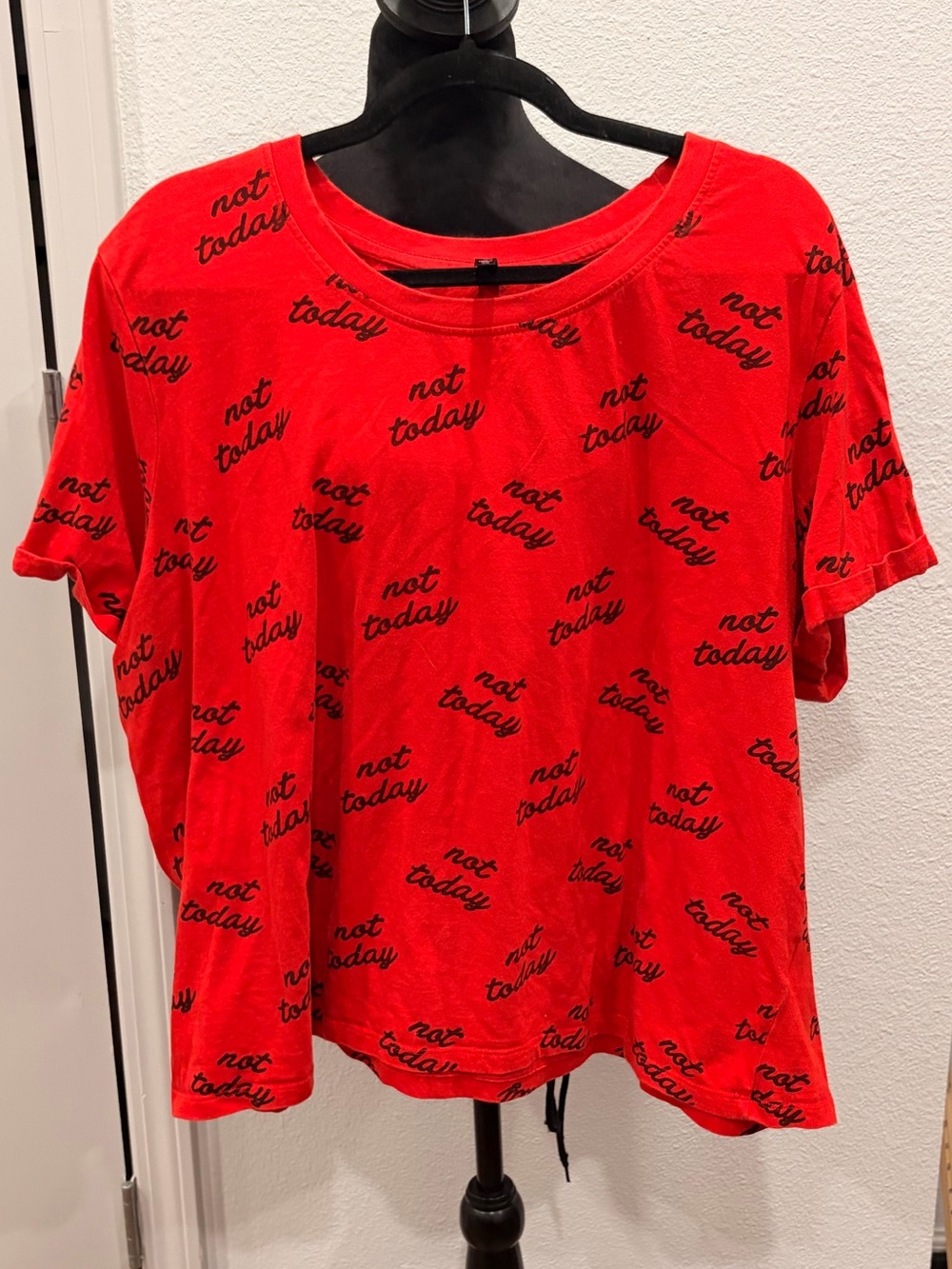Women’s 3XL Red 'Not Today' Graphic Tee - Women